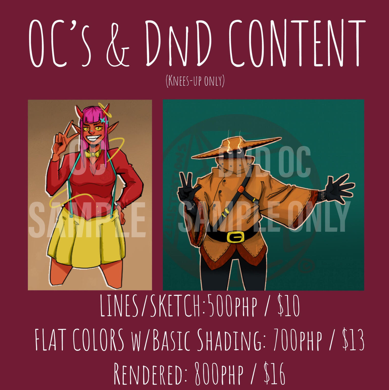 I see you have an OC? want me to draw your lovely OC?